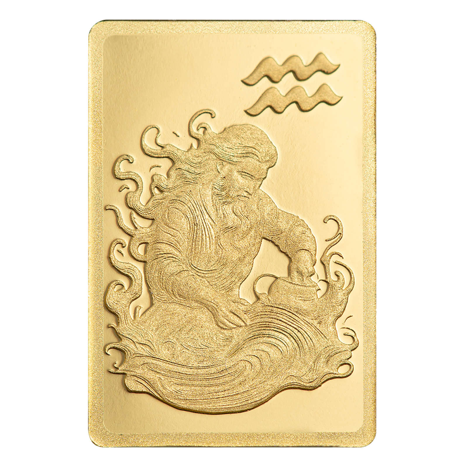 0.5 g Gold Zodiac Aquarius Bar, image 2