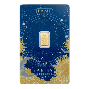 0.5 g Gold Zodiac Aries Bar, image 0