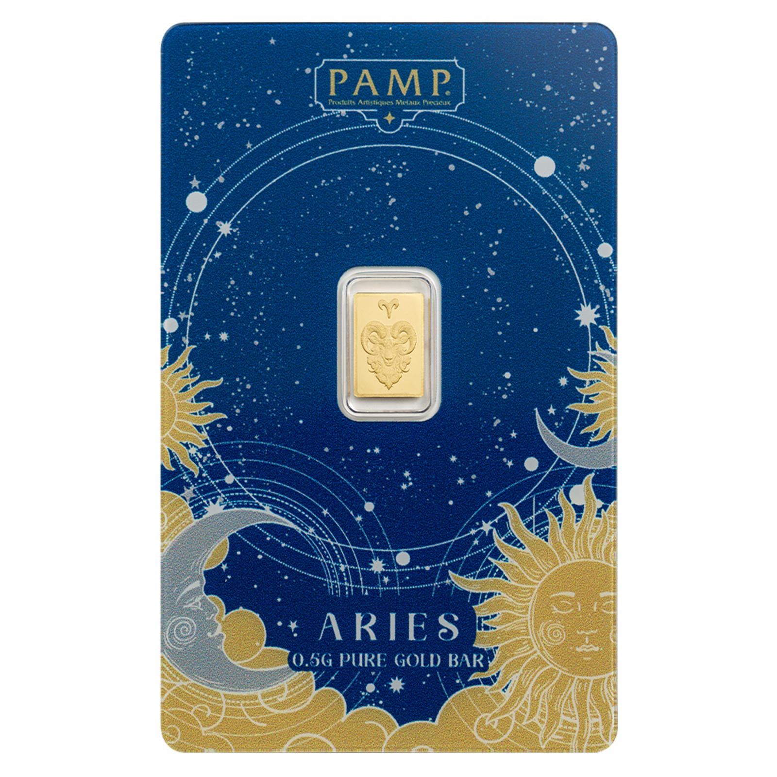 0.5 g Gold Zodiac Aries Bar, image 0