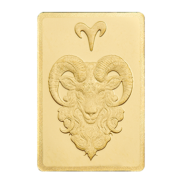 0.5 g Gold Zodiac Aries Bar, image 2