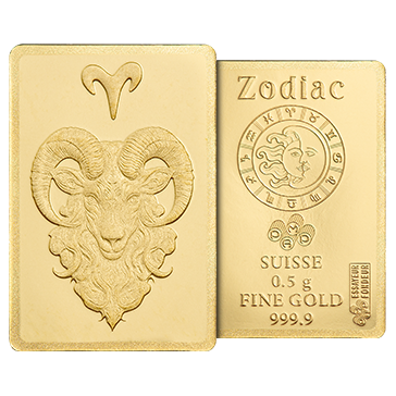 0.5 g Gold Zodiac Aries Bar, image 5