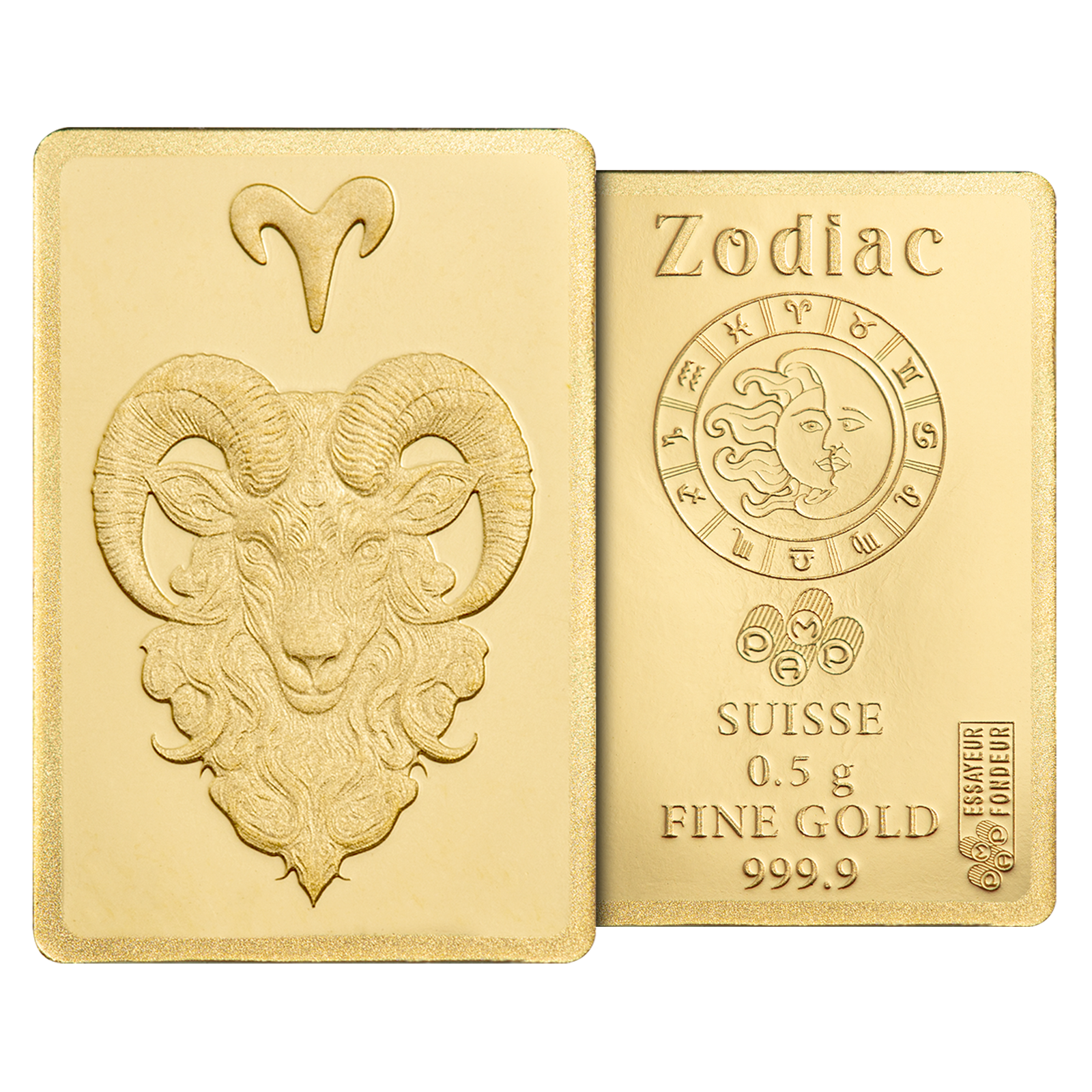 0.5 g Gold Zodiac Aries Bar, image 5