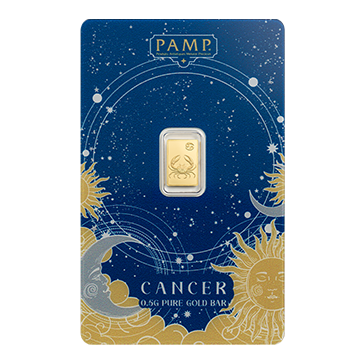 0.5 g Gold Zodiac Cancer Bar, image 0