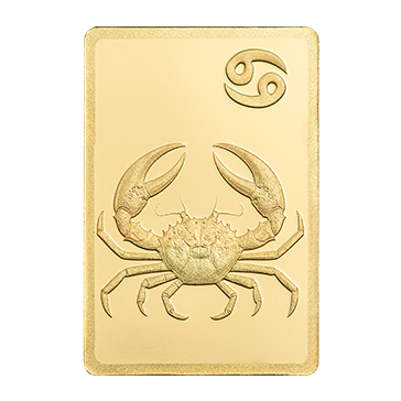 0.5 g Gold Zodiac Cancer Bar, image 2