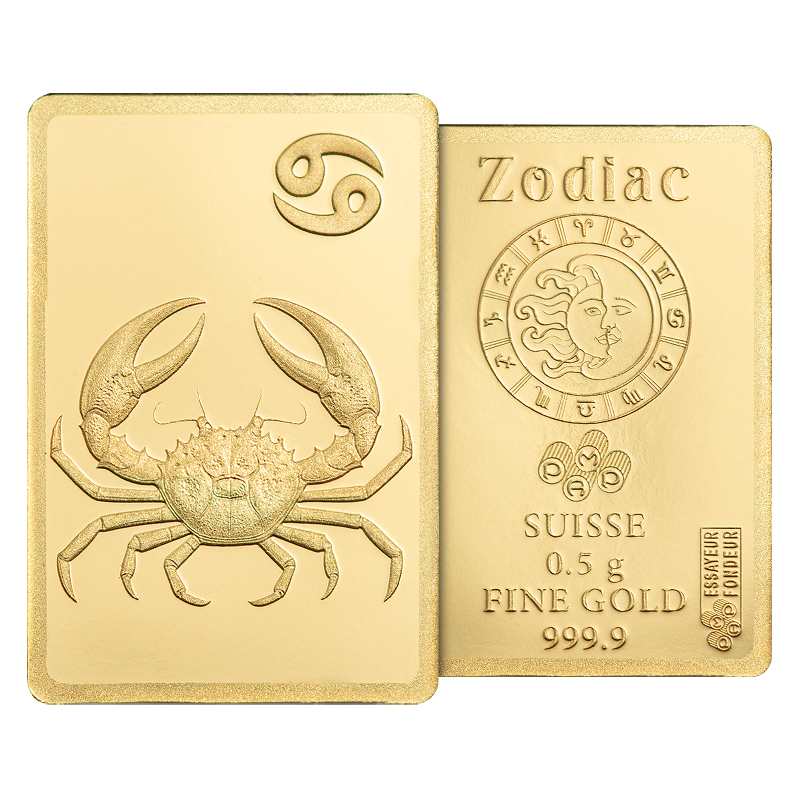 0.5 g Gold Zodiac Cancer Bar, image 5