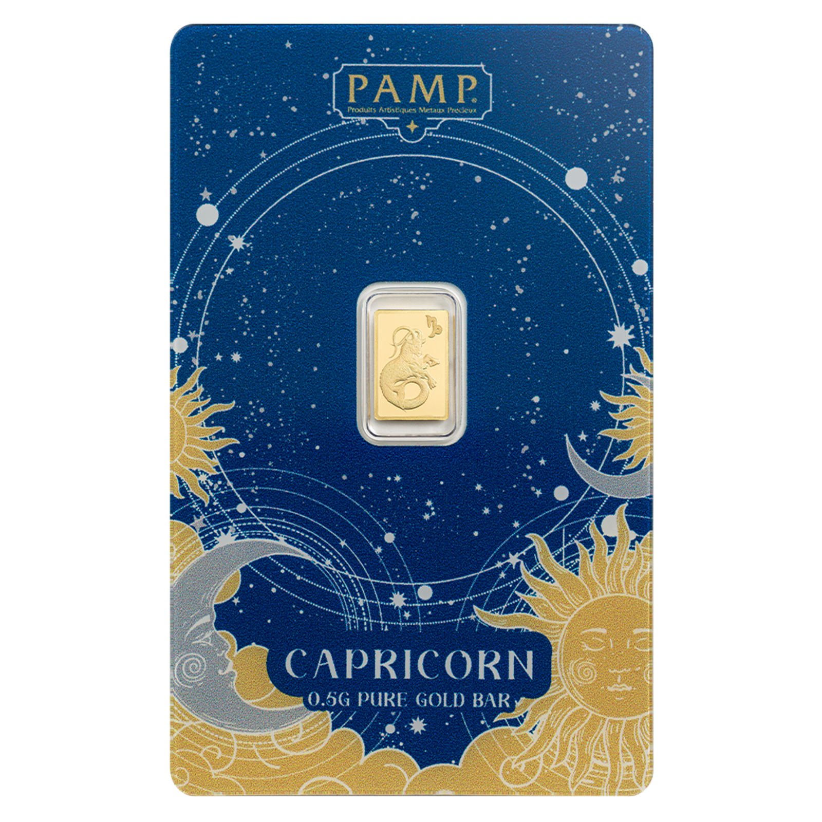 0.5 g Gold Zodiac Capricorn Bar, image 0