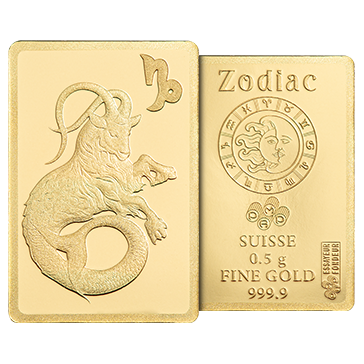0.5 g Gold Zodiac Capricorn Bar, image 5