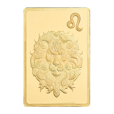 0.5 g Gold Zodiac  Leo Bar, image 2