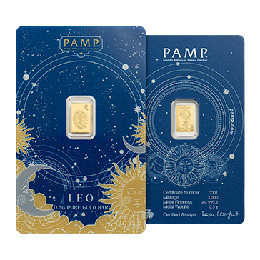 0.5 g Gold Zodiac  Leo Bar, image 4