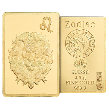 0.5 g Gold Zodiac  Leo Bar, image 5