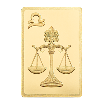0.5 g Gold Zodiac Libra Bar, image 2