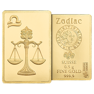 0.5 g Gold Zodiac Libra Bar, image 5