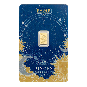 0.5 g Gold Zodiac Pisces Bar
