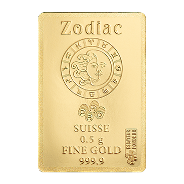 0.5 g Gold Zodiac Pisces Bar, image 3