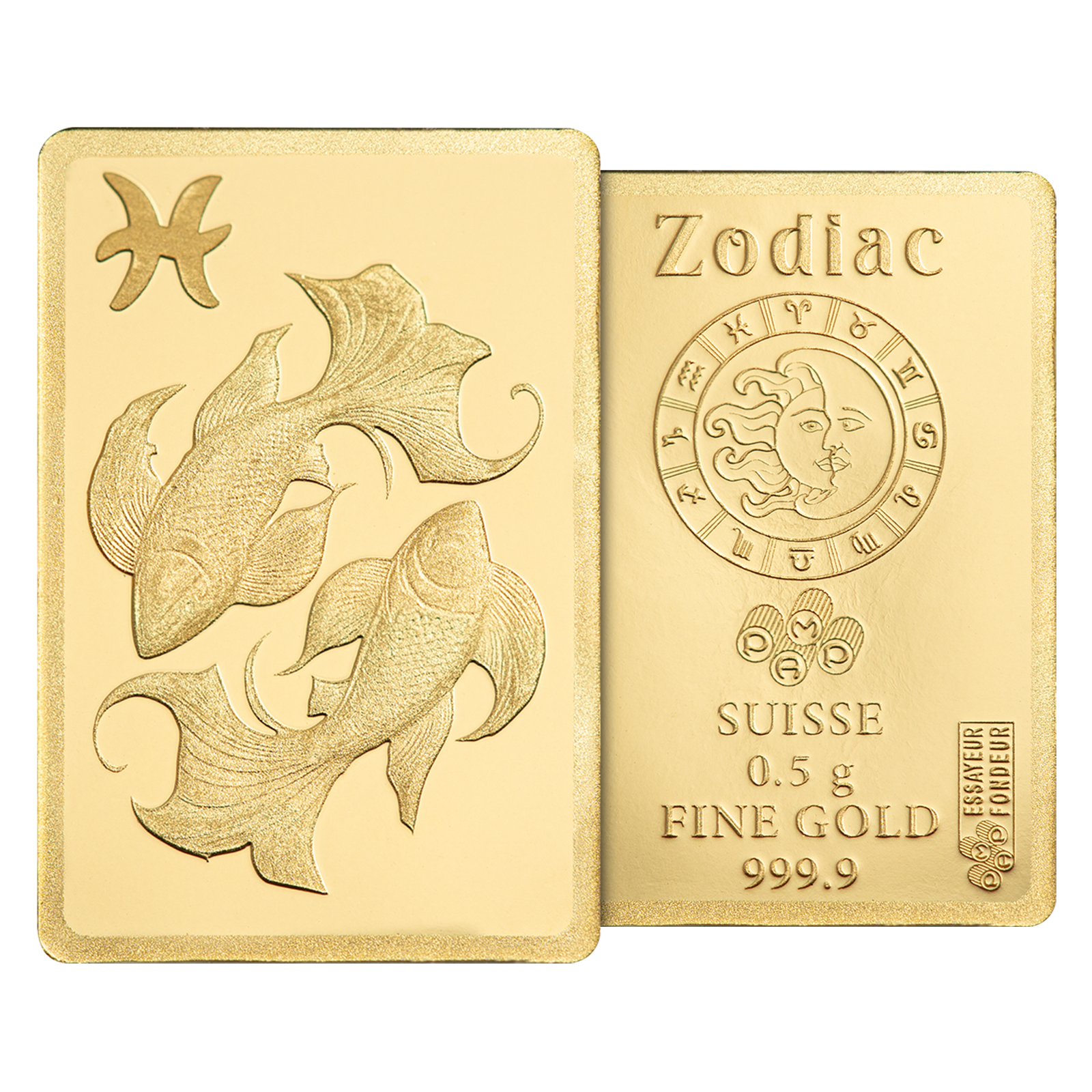 0.5 g Gold Zodiac Pisces Bar, image 5