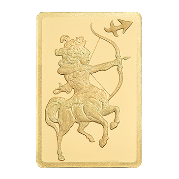 0.5 g Gold Zodiac Sagittarius Bar, image 2