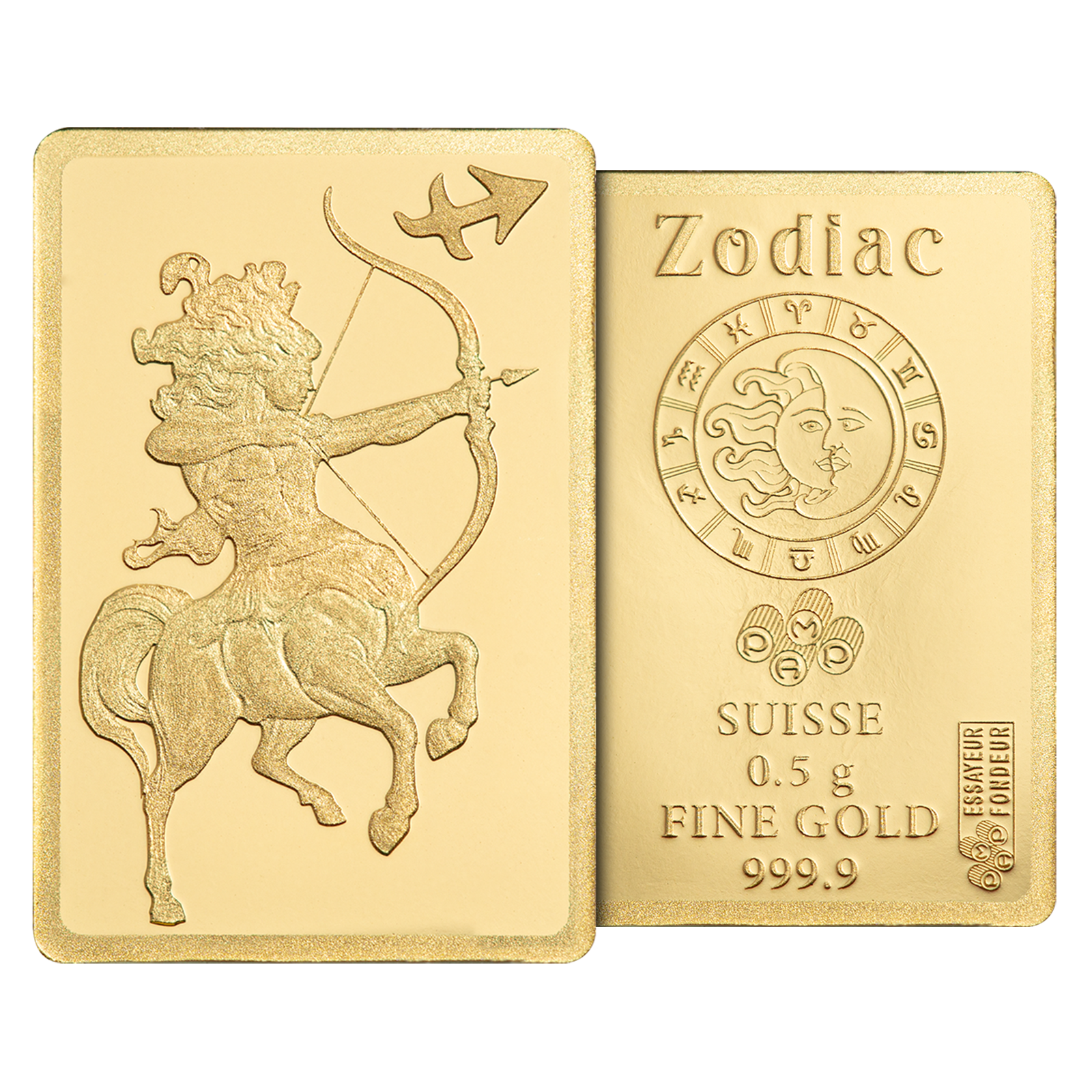 0.5 g Gold Zodiac Sagittarius Bar, image 5
