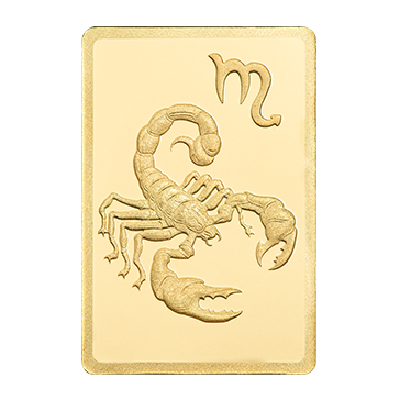 0.5 g Gold Zodiac Scorpio Bar, image 2
