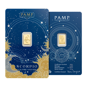 0.5 g Gold Zodiac Scorpio Bar, image 4