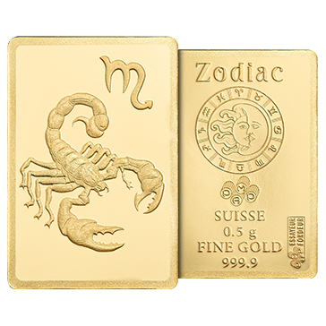 0.5 g Gold Zodiac Scorpio Bar, image 5