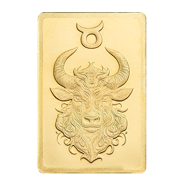 0.5 g Gold Zodiac Taurus Bar .9999, image 2