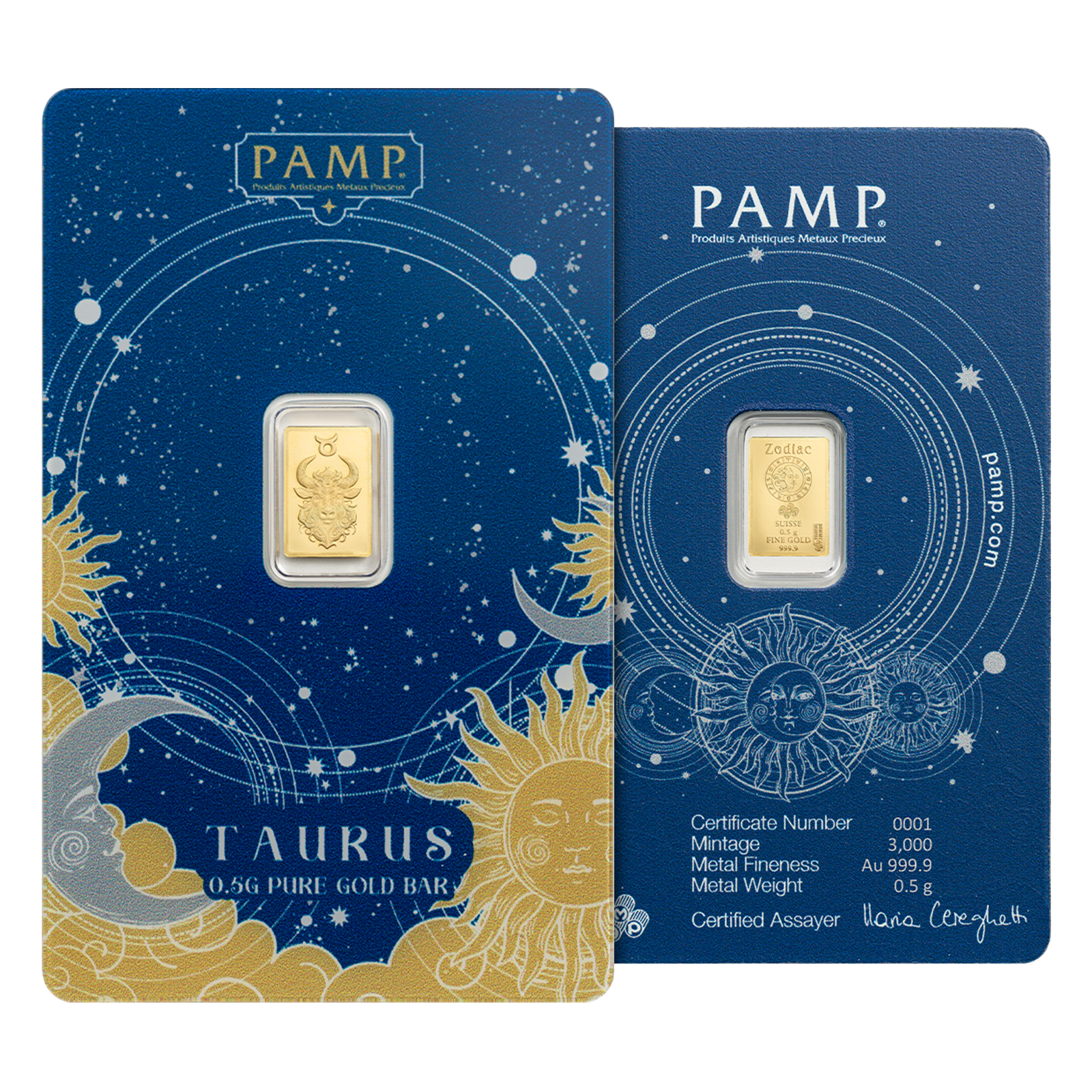 0.5 g Gold Zodiac Taurus Bar .9999, image 4