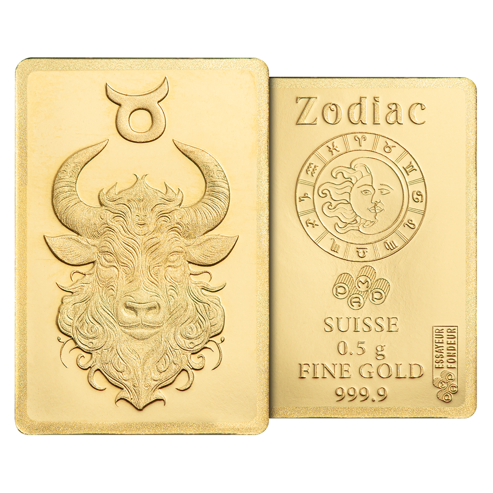 0.5 g Gold Zodiac Taurus Bar .9999, image 5