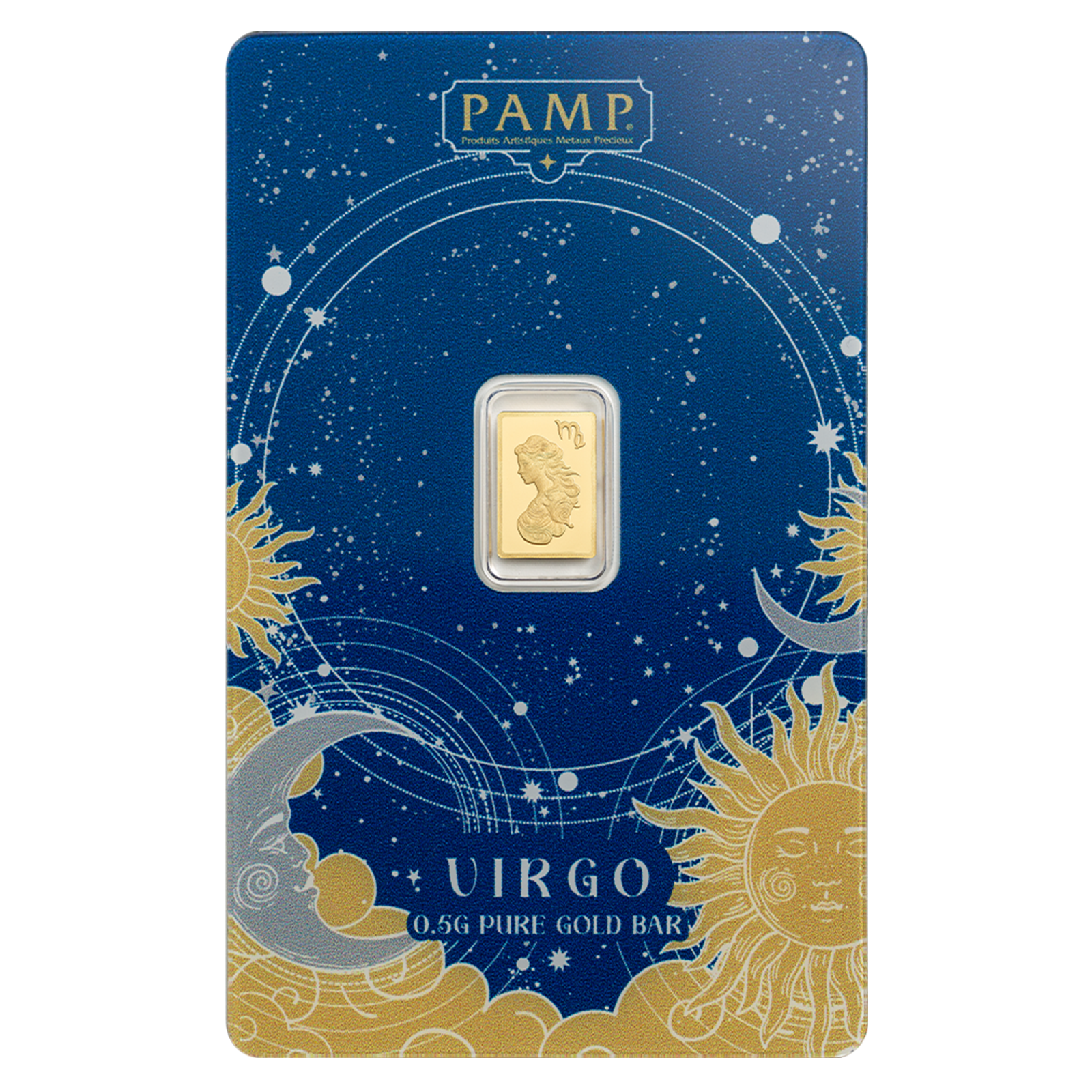 0.5 g Gold Zodiac Virgo Bar, image 0