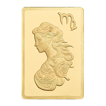 0.5 g Gold Zodiac Virgo Bar, image 2