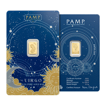 0.5 g Gold Zodiac Virgo Bar, image 4
