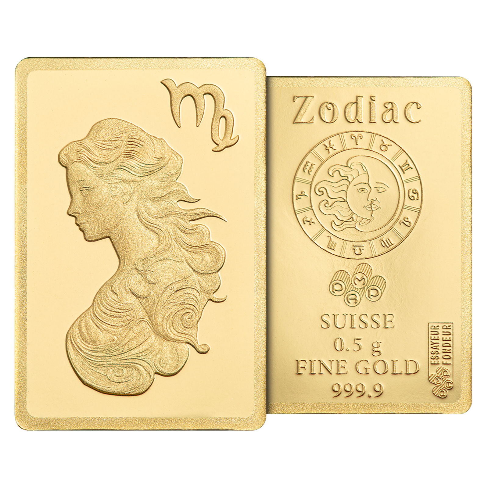 0.5 g Gold Zodiac Virgo Bar, image 5