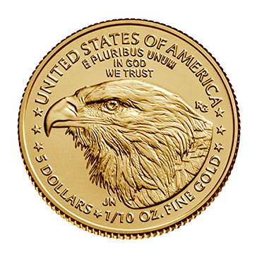 1/10 oz Gold Eagle Coins (new design - mid 2021 and later)