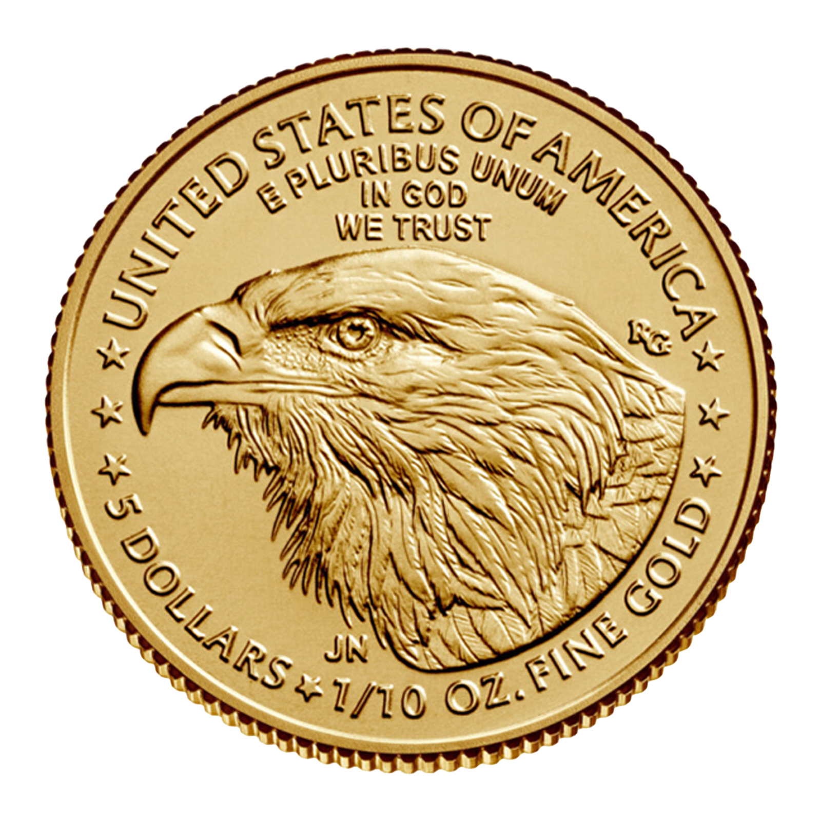 1/10 oz Gold Eagle Coins (new design - mid 2021 and later), image 0