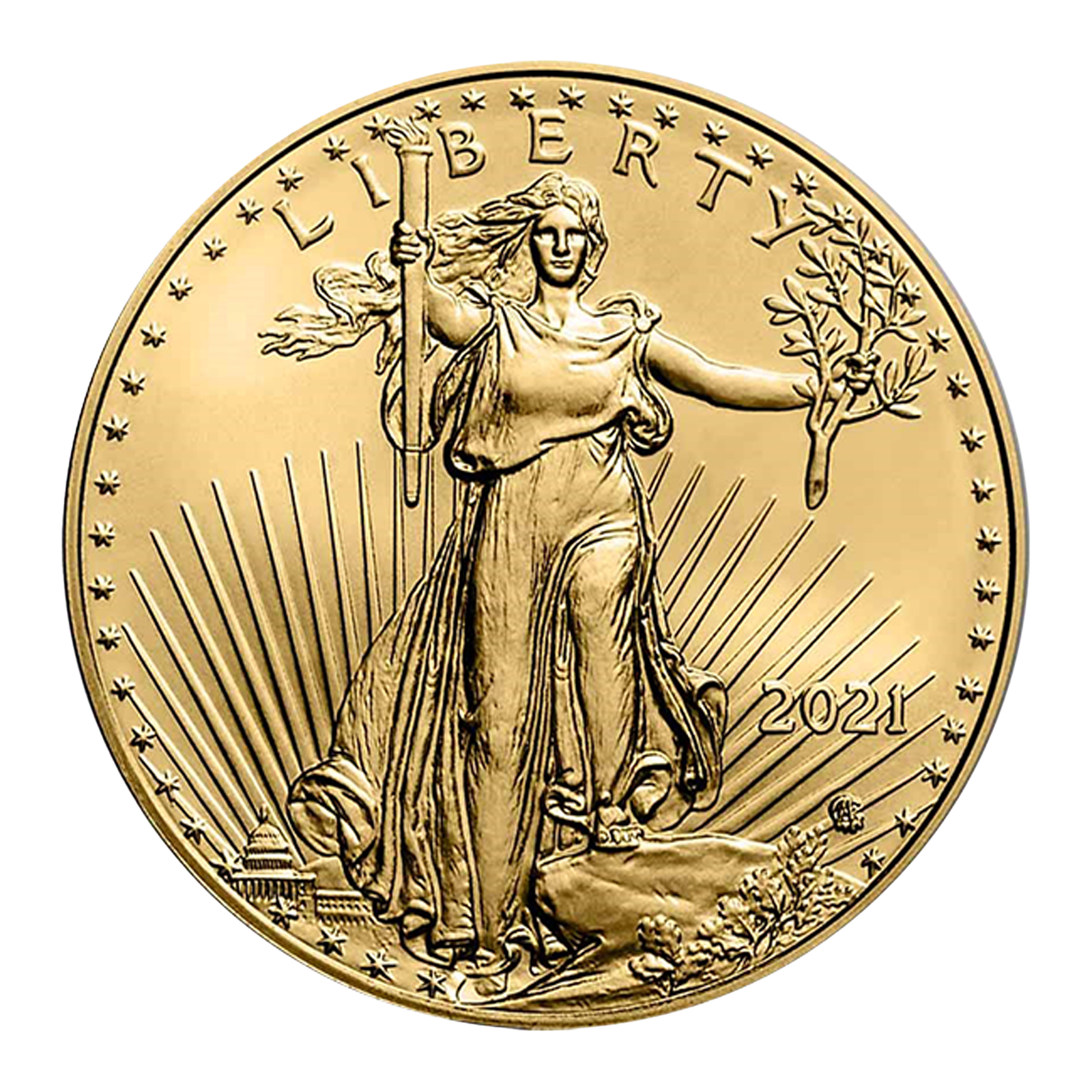 1/10 oz Gold Eagle Coins (new design - mid 2021 and later), image 1