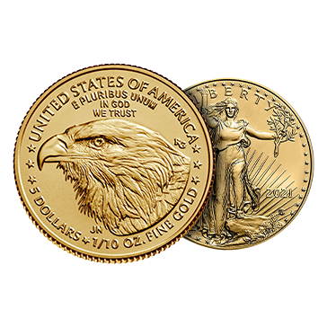 1/10 oz Gold Eagle Coins (new design - mid 2021 and later), image 2