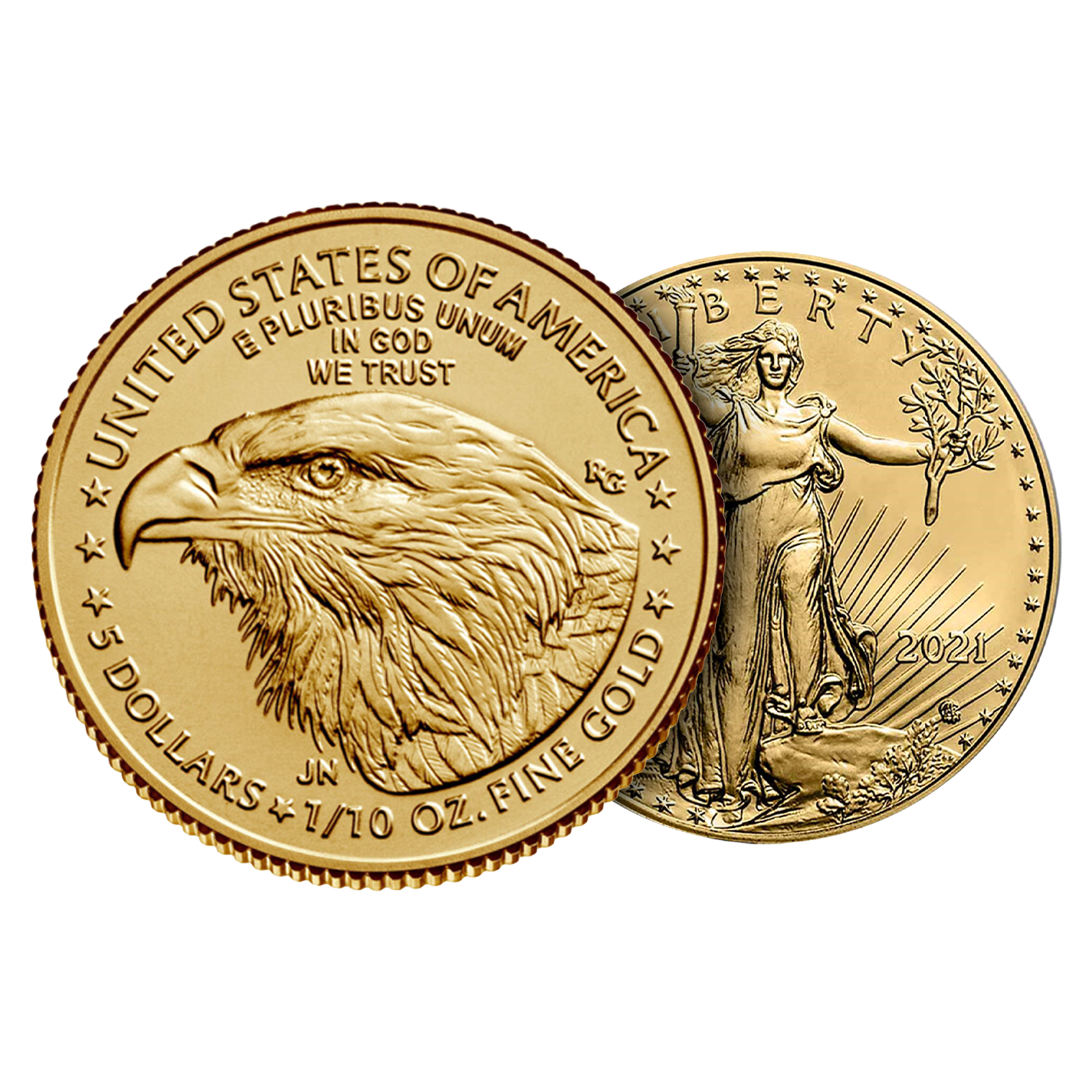 1/10 oz Gold Eagle Coins (new design - mid 2021 and later), image 2
