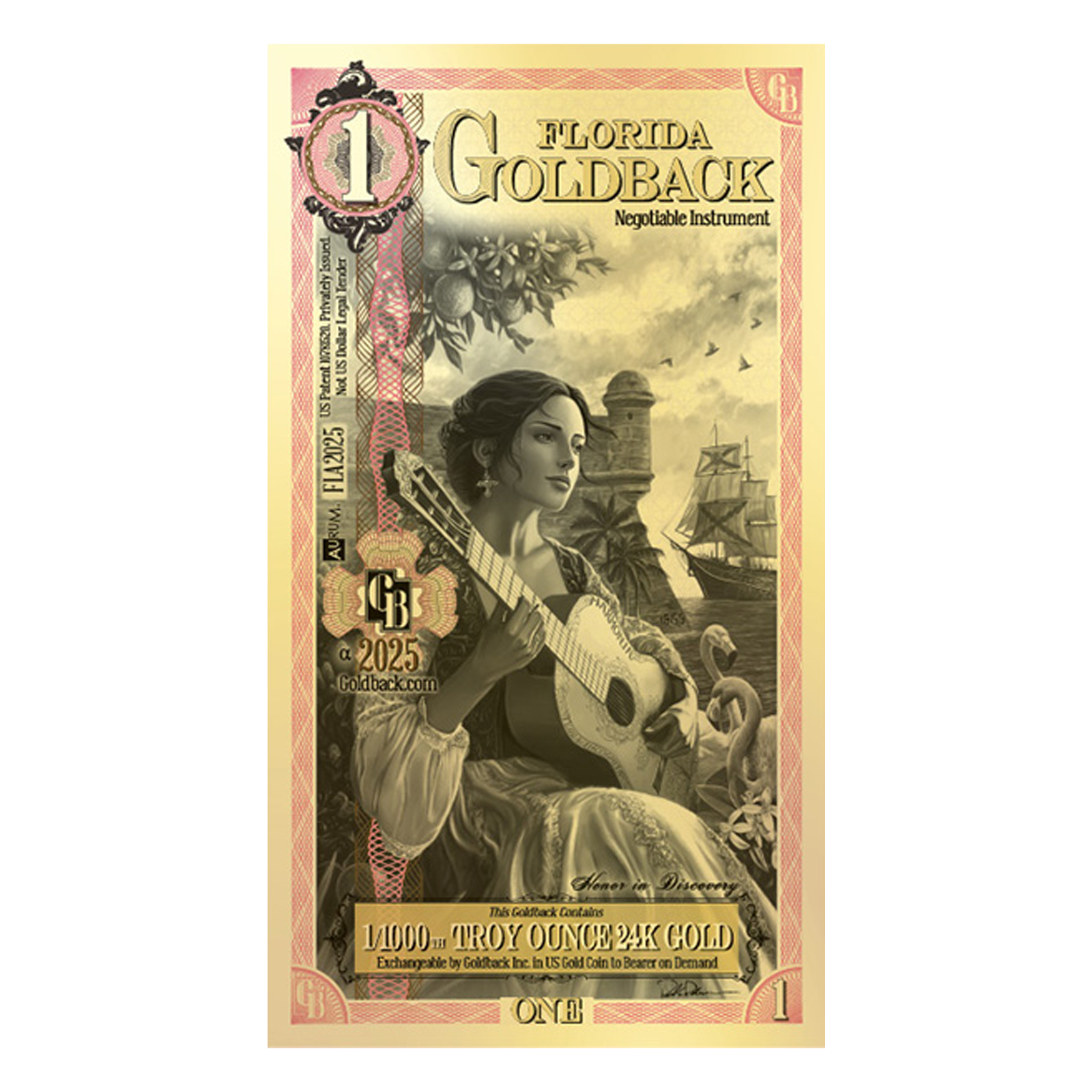 Buy1 Florida Goldback Gold Notes Pack (50 pc) 24K, image 1