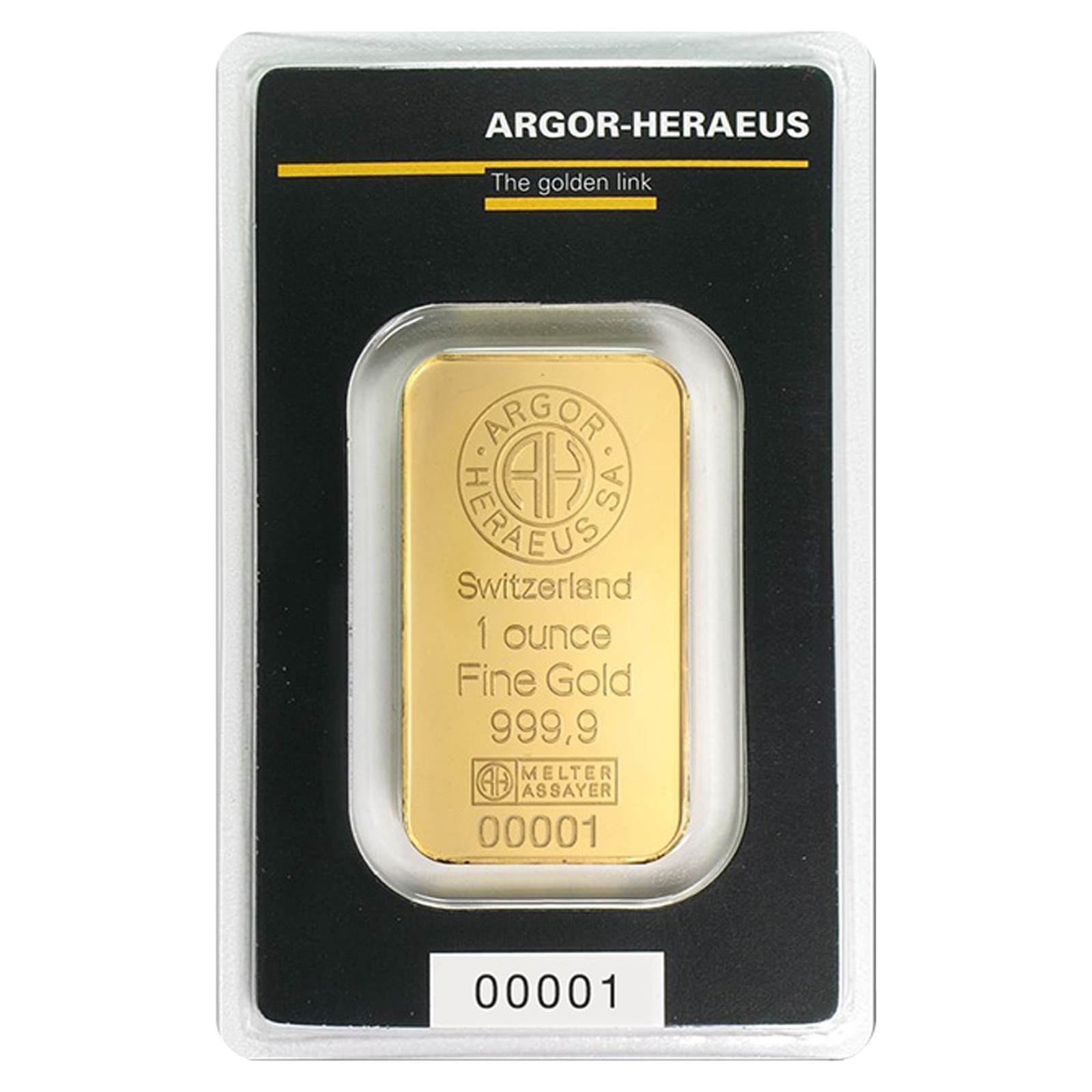 1 oz Gold Bar - Argor Heraeus (in assay card), image 0
