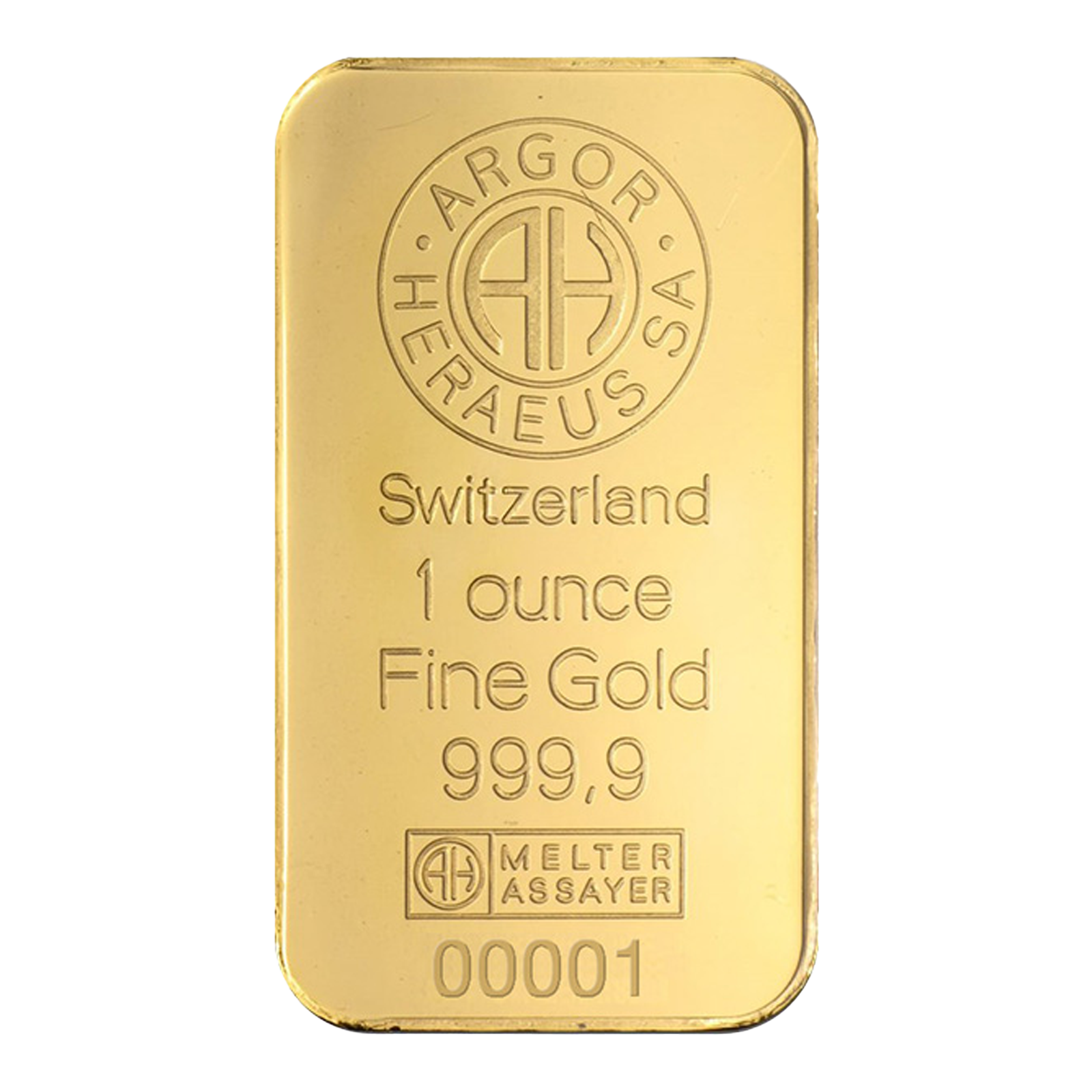 1 oz Gold Bars - Argor Heraeus (w/ assay), image 2