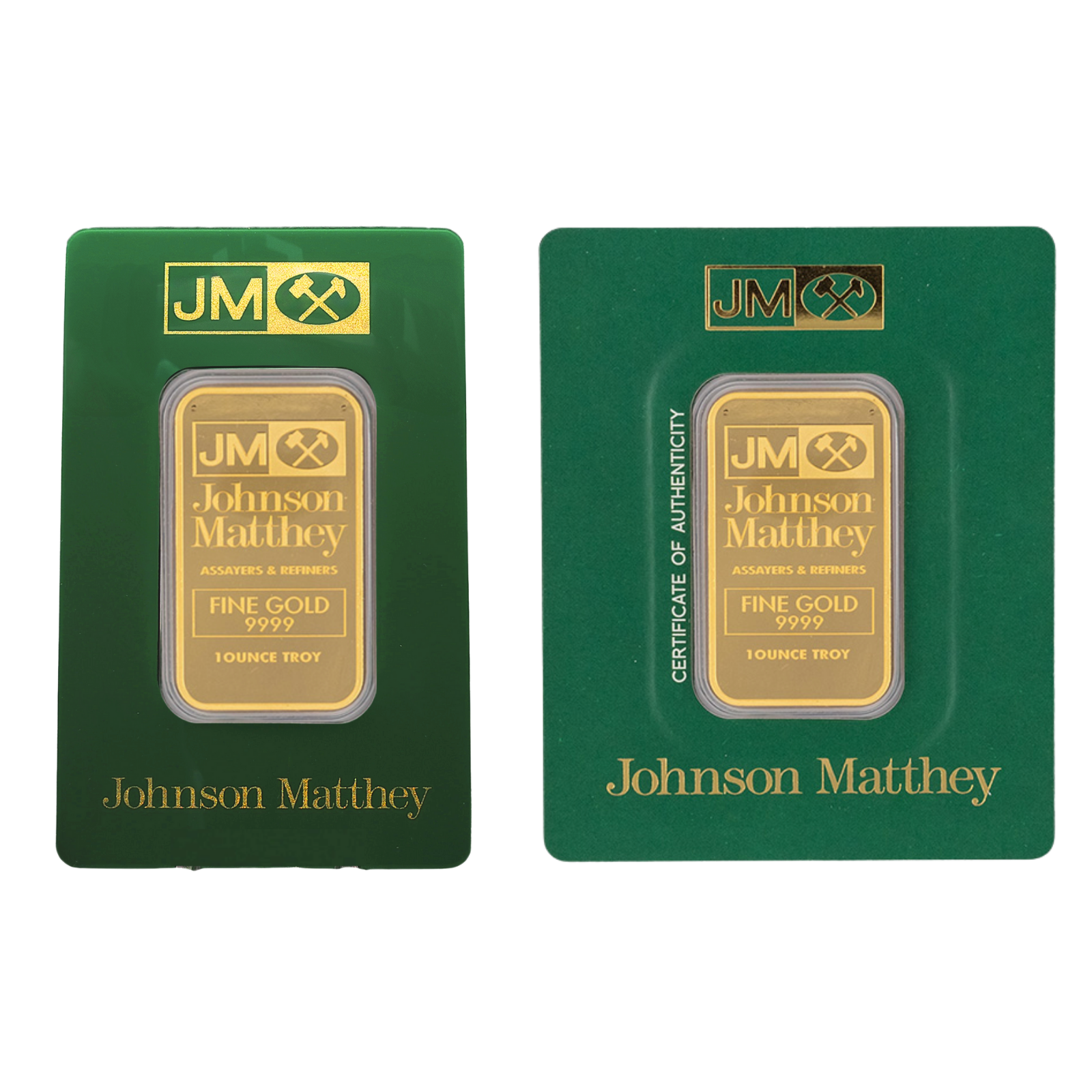 1 oz Gold Bar .9999 - Johnson Matthey (In Assay Card), image 0