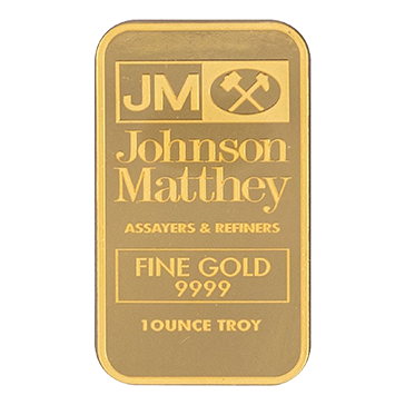 1 oz Gold Bar .9999 - Johnson Matthey (In Assay Card), image 0