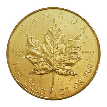 1 oz Gold Canadian Maple Leaf Coin (wear and tear) .9999