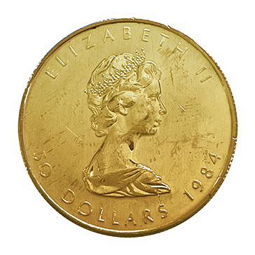 1 oz Gold Maple Leaf Coin (wear and tear), image 1