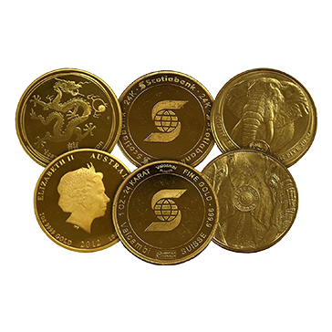 1 oz Gold Round or Coin (wear and tear) .999+