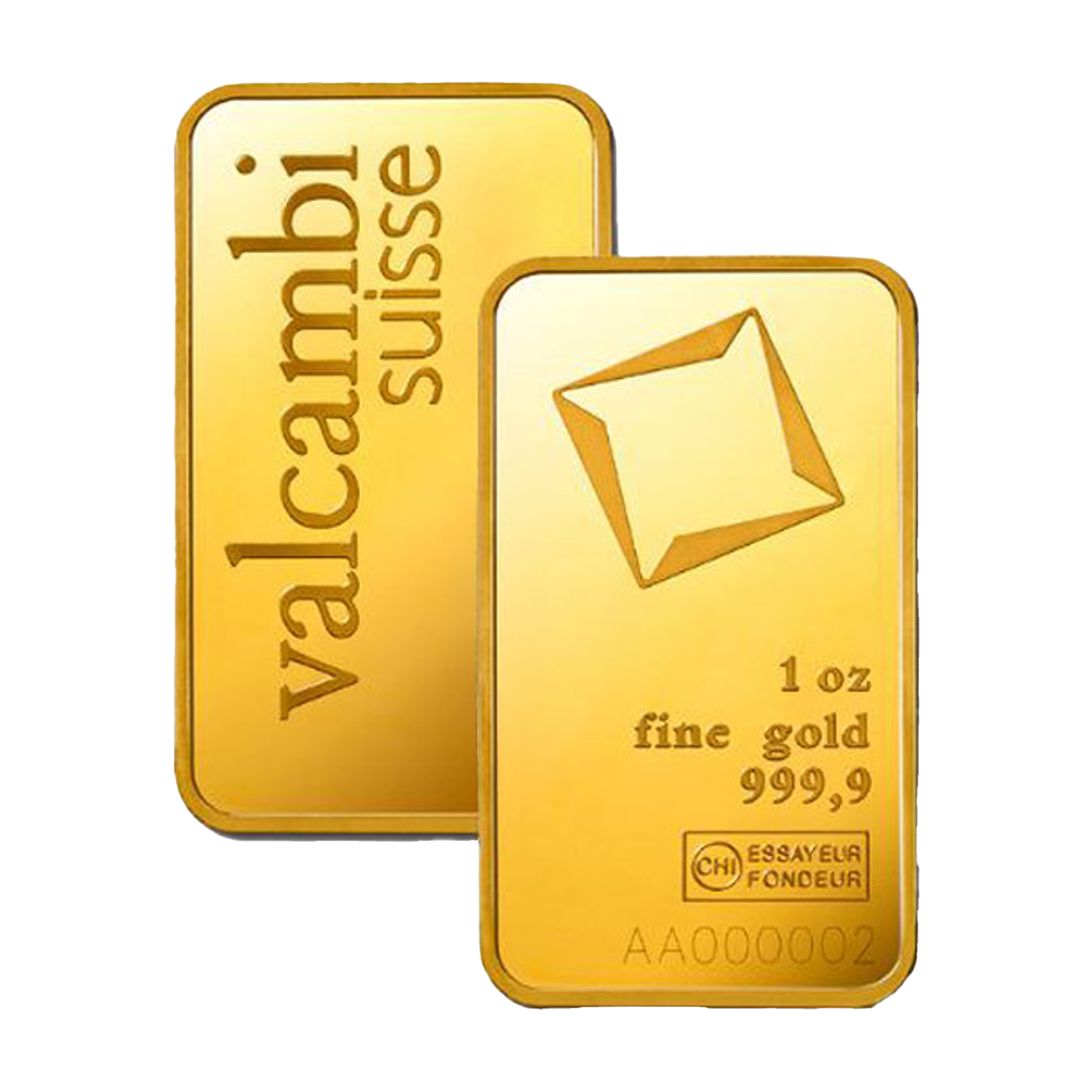 Valcambi Suisse 1 oz Gold Bars (w/ assay), image 2