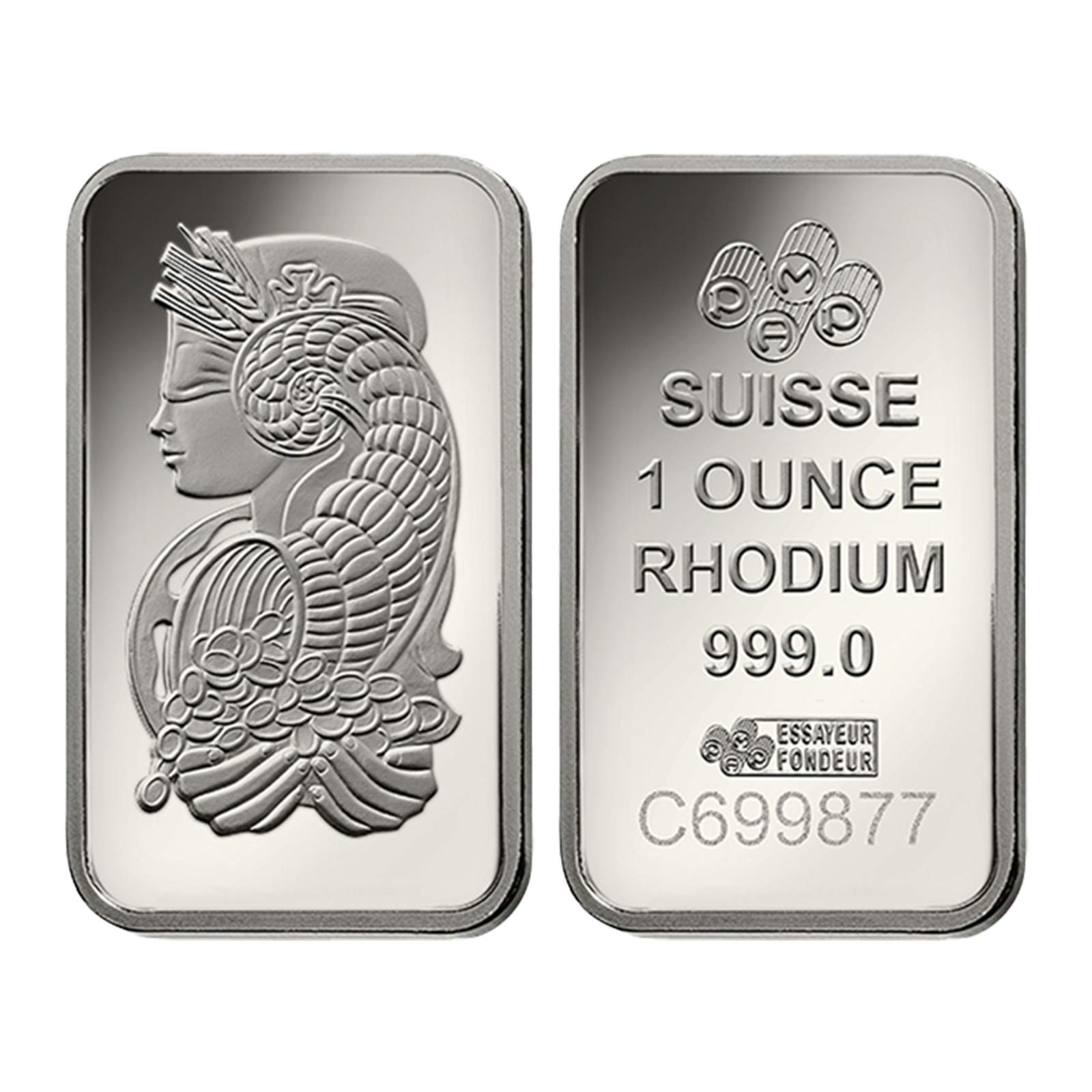 1 oz PAMP Suisse Lady Fortuna Rhodium Bars (Veriscan), image 3