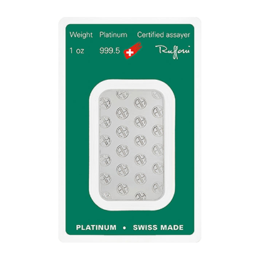 1 oz Platinum Argor Heraeus Bars, image 1