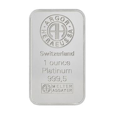 1 oz Platinum Argor Heraeus Bars, image 3