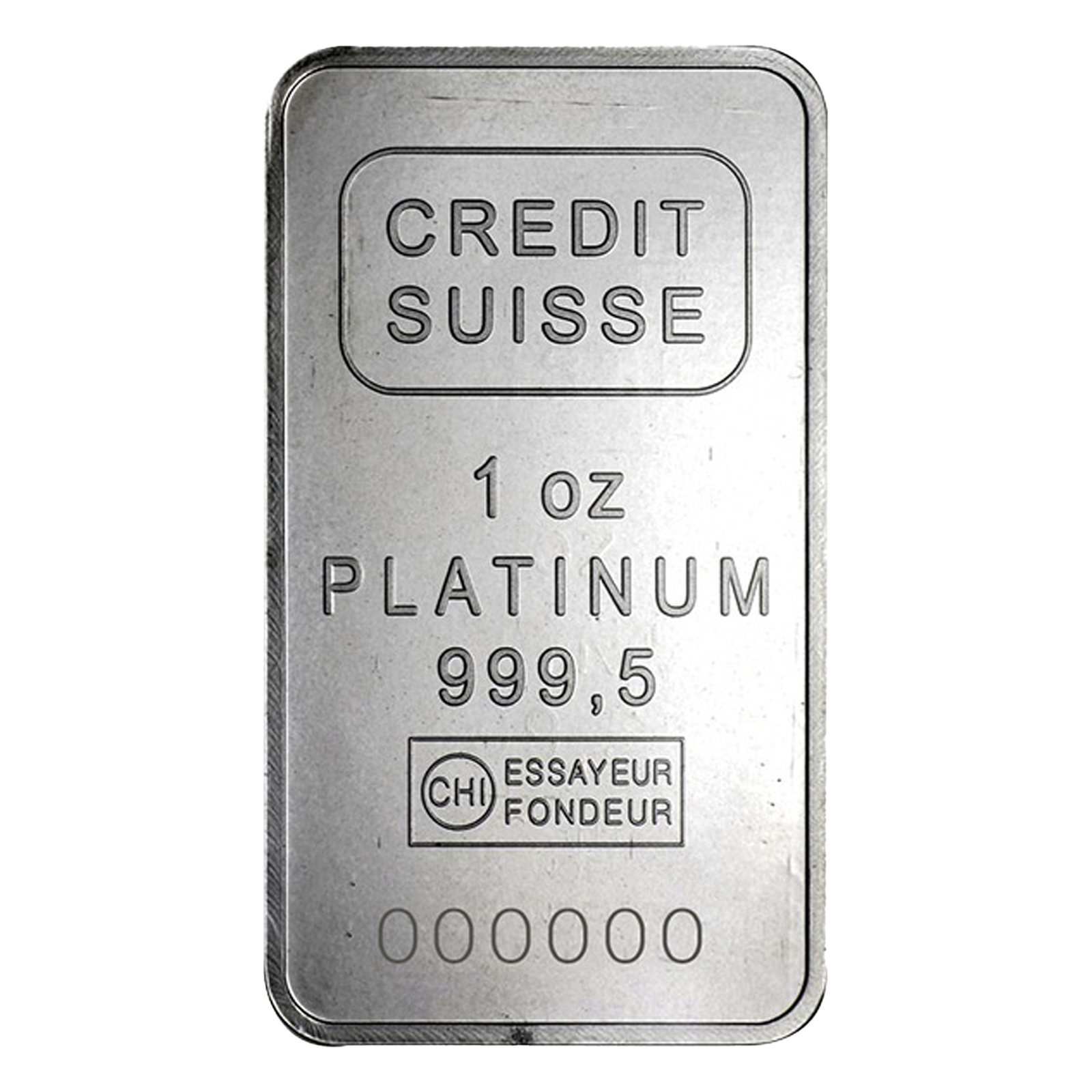 1 oz Platinum Credit Suisse Bars, image 0