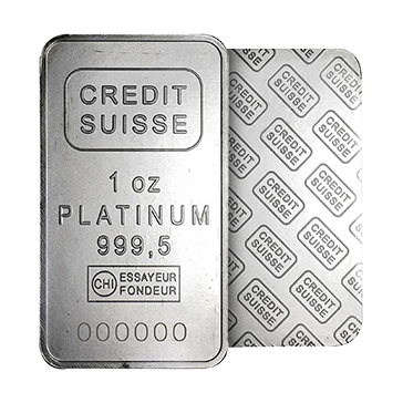 1 oz Platinum Credit Suisse Bars, image 2